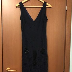 French Connection Navy Blue Beaded Dress - Size 4